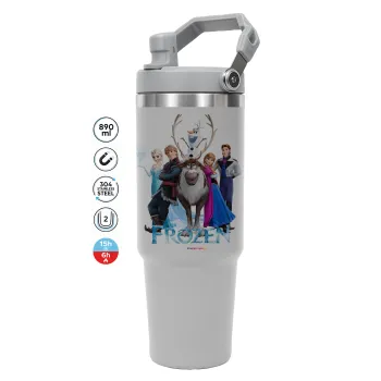 Frozen, ΓΚΡΙ χρώματος Θερμός Ανοξείδωτο 890ml (30oz) με χερούλι
