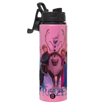 Frozen, Μεταλλικό παγούρι νερού με καπάκι ασφαλείας, αλουμινίου 850ml