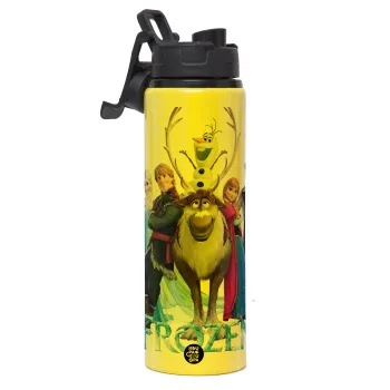 Frozen, Μεταλλικό παγούρι νερού με καπάκι ασφαλείας, αλουμινίου 850ml