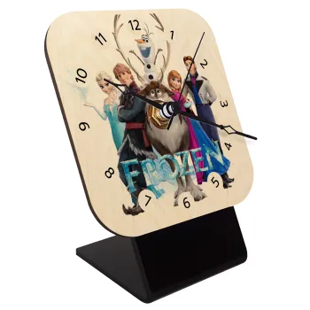 Frozen, Quartz Table clock in natural wood (10cm)
