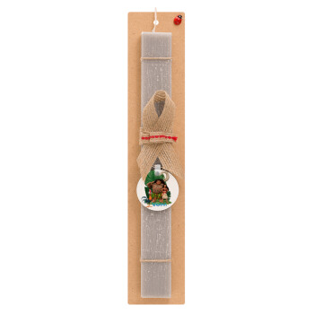 Vaiana, Easter Set, wooden keychain & scented Easter candle flat (30cm) (GRAY)