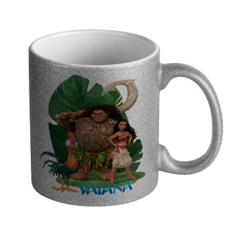 Vaiana, Κούπα Ασημένια Glitter που γυαλίζει, κεραμική, 330ml