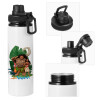 Metal water bottle with safety cap, aluminum 850ml