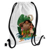 Backpack pouch GYMBAG white, with pocket (40x48cm) & thick cords