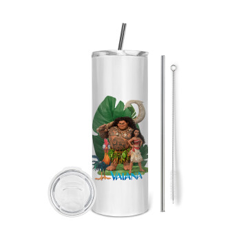 Vaiana, Tumbler stainless steel 600ml, with metal straw & cleaning brush