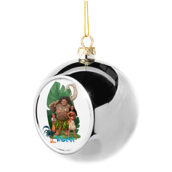 Vaiana, Χριστουγεννιάτικη μπάλα δένδρου Ασημένια 8cm