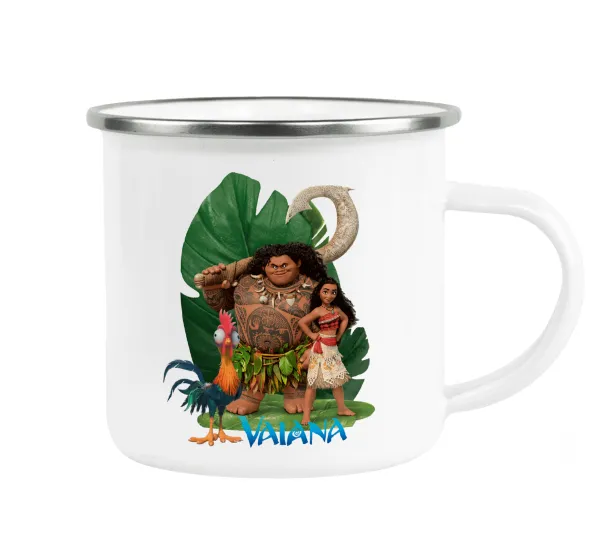 Vaiana — Metallic enamel cup white 360ml