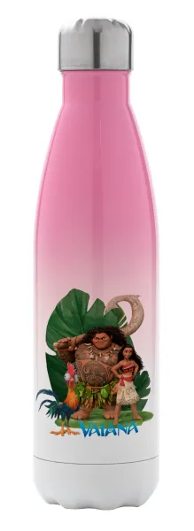 Vaiana — Metal mug thermos Pink/White (Stainless steel), double wall, 500ml