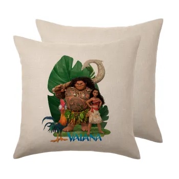 Vaiana, Μαξιλάρι καναπέ ΛΙΝΟ 40x40cm περιέχεται το  γέμισμα