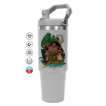 Vaiana, ΓΚΡΙ χρώματος Θερμός Ανοξείδωτο 890ml (30oz) με χερούλι