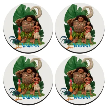 Vaiana, SET of 4 round wooden coasters (9cm)