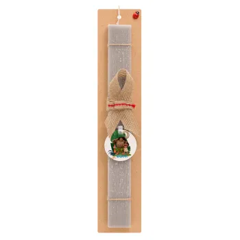 Vaiana, Easter Set, wooden keychain & scented Easter candle flat (30cm) (GRAY)
