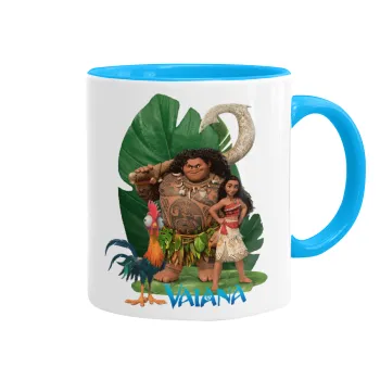 Vaiana, Κούπα χρωματιστή γαλάζια, κεραμική, 330ml