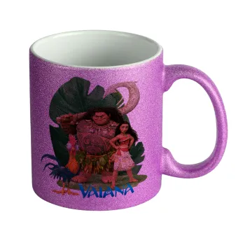 Vaiana, Κούπα Μωβ Glitter που γυαλίζει, κεραμική, 330ml