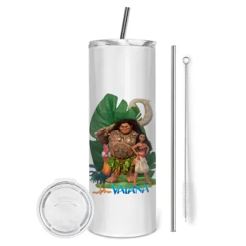 Vaiana, Tumbler stainless steel 600ml, with metal straw & cleaning brush