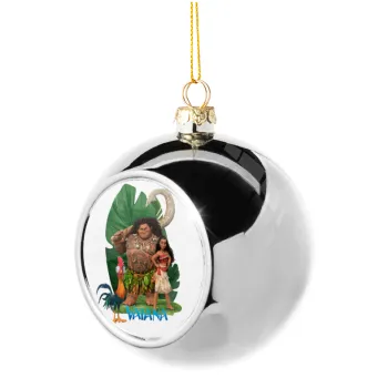 Vaiana, Silver 8cm Christmas tree ball ornament