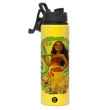 Moana, Metallic water bottle with safety lid, 850ml aluminum