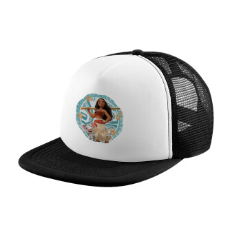 Moana, Καπέλο Ενηλίκων Soft Trucker με Δίχτυ Black/White (POLYESTER, ΕΝΗΛΙΚΩΝ, UNISEX, ONE SIZE)