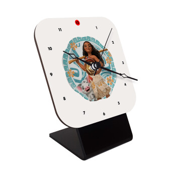 Moana, Quartz Wooden table clock with hands (10cm)