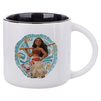 Moana, Κούπα κεραμική 400ml Λευκή/Μαύρη