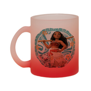 Moana, Κούπα γυάλινη δίχρωμη με βάση το κόκκινο ματ, 330ml