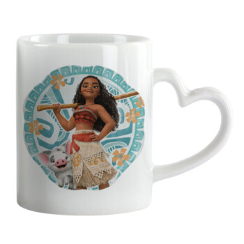 Moana, Mug heart handle, ceramic, 330ml