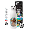 Soccer Metal mug thermos, double wall, 550ml