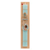 Easter Set, wooden keychain & aromatic flat Easter candle (30cm) (TURQUOISE)