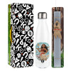 Easter candle, metallic white thermos bottle (500ml) & aromatic flat candle (30cm) (GRAY)