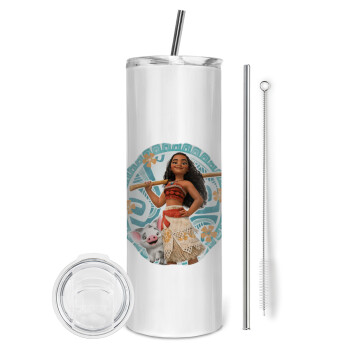 Moana, Tumbler stainless steel 600ml, with metal straw & cleaning brush