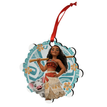 Moana, Christmas ornament snowflake wooden 7.5cm