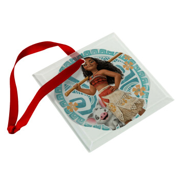 Moana, Christmas ornament, glass square ornament 9x9cm