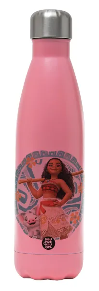 Moana — Μεταλλικό παγούρι θερμός Ροζ Ματ (Stainless steel), διπλού τοιχώματος, 500ml