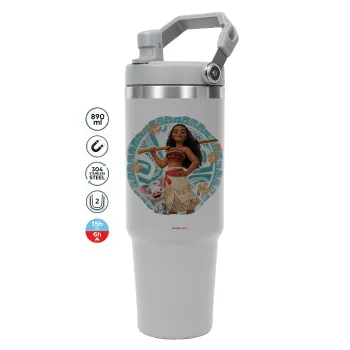 Moana, ΓΚΡΙ χρώματος Θερμός Ανοξείδωτο 890ml (30oz) με χερούλι