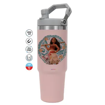 Moana, ΡΟΖ χρώματος Θερμός Ανοξείδωτο 890ml (30oz) με χερούλι