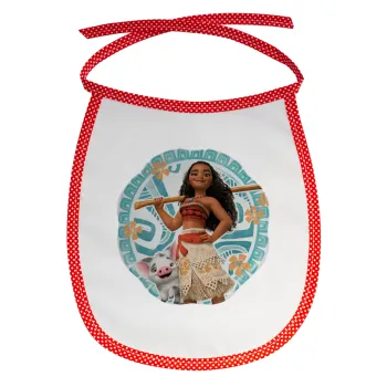 Moana, Σαλιάρα μωρού αλέκιαστη με κορδόνι Κόκκινη
