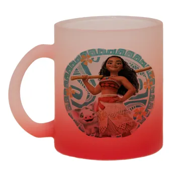 Moana, Κούπα γυάλινη δίχρωμη με βάση το κόκκινο ματ, 330ml