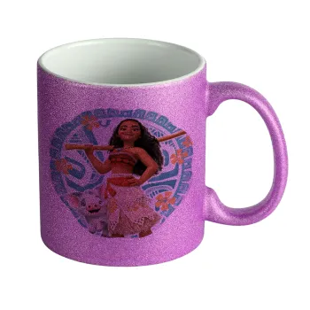 Moana, Κούπα Μωβ Glitter που γυαλίζει, κεραμική, 330ml