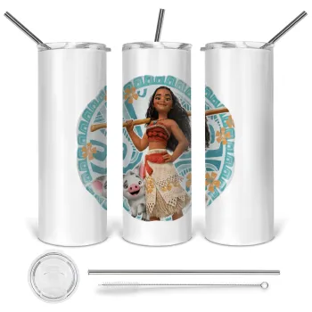 Moana, Tumbler stainless steel 600ml, with metal straw & cleaning brush