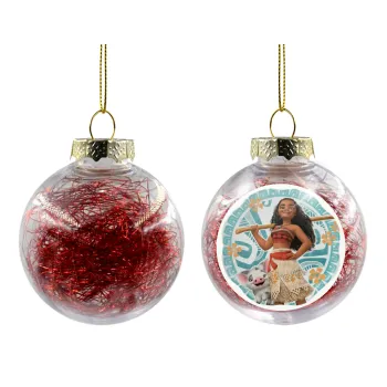 Moana, Transparent Christmas tree ball ornament with red filling 8cm
