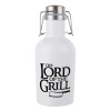 The Lord of the Grill, Μεταλλικό παγούρι Λευκό (Stainless steel) με καπάκι ασφαλείας 1L