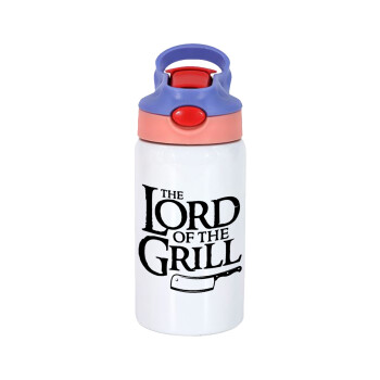 The Lord of the Grill, Children's hot water bottle, stainless steel, with safety straw, pink/purple (350ml)