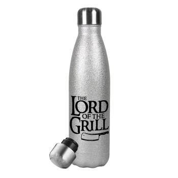 The Lord of the Grill, Metallic Glitter Silver Thermos Flask (Stainless steel), double-walled, 500ml