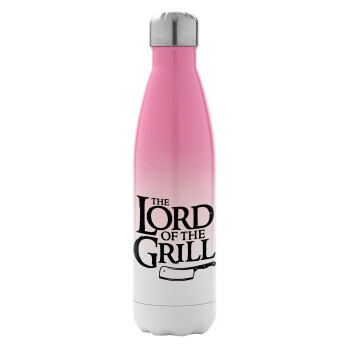 The Lord of the Grill, Μεταλλικό παγούρι θερμός Ροζ/Λευκό (Stainless steel), διπλού τοιχώματος, 500ml