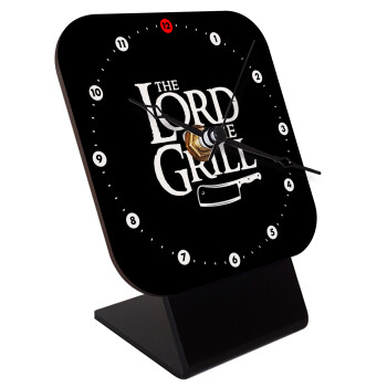 The Lord of the Grill, Quartz Wooden table clock with hands (10cm)