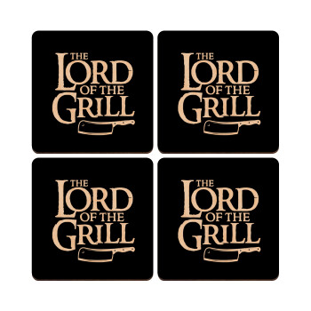 The Lord of the Grill, ΣΕΤ x4 Σουβέρ ξύλινα τετράγωνα plywood (9cm)