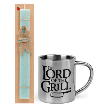 The Lord of the Grill, Πασχαλινό Σετ, μεταλλική κούπα θερμό (300ml) & πασχαλινή λαμπάδα αρωματική πλακέ (30cm) (ΤΙΡΚΟΥΑΖ)