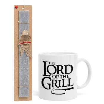 The Lord of the Grill, Easter Set, Ceramic Cup (330ml) & Easter aromatic flat candle (30cm) (GRAY)