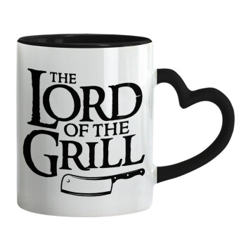 The Lord of the Grill, Mug heart black handle, ceramic, 330ml