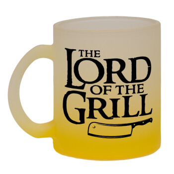 The Lord of the Grill, Κούπα γυάλινη δίχρωμη με βάση το κίτρινο ματ, 330ml